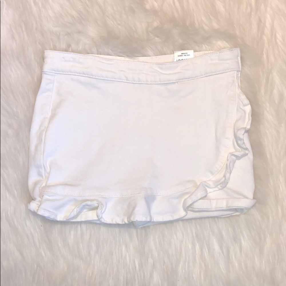 white denim skort